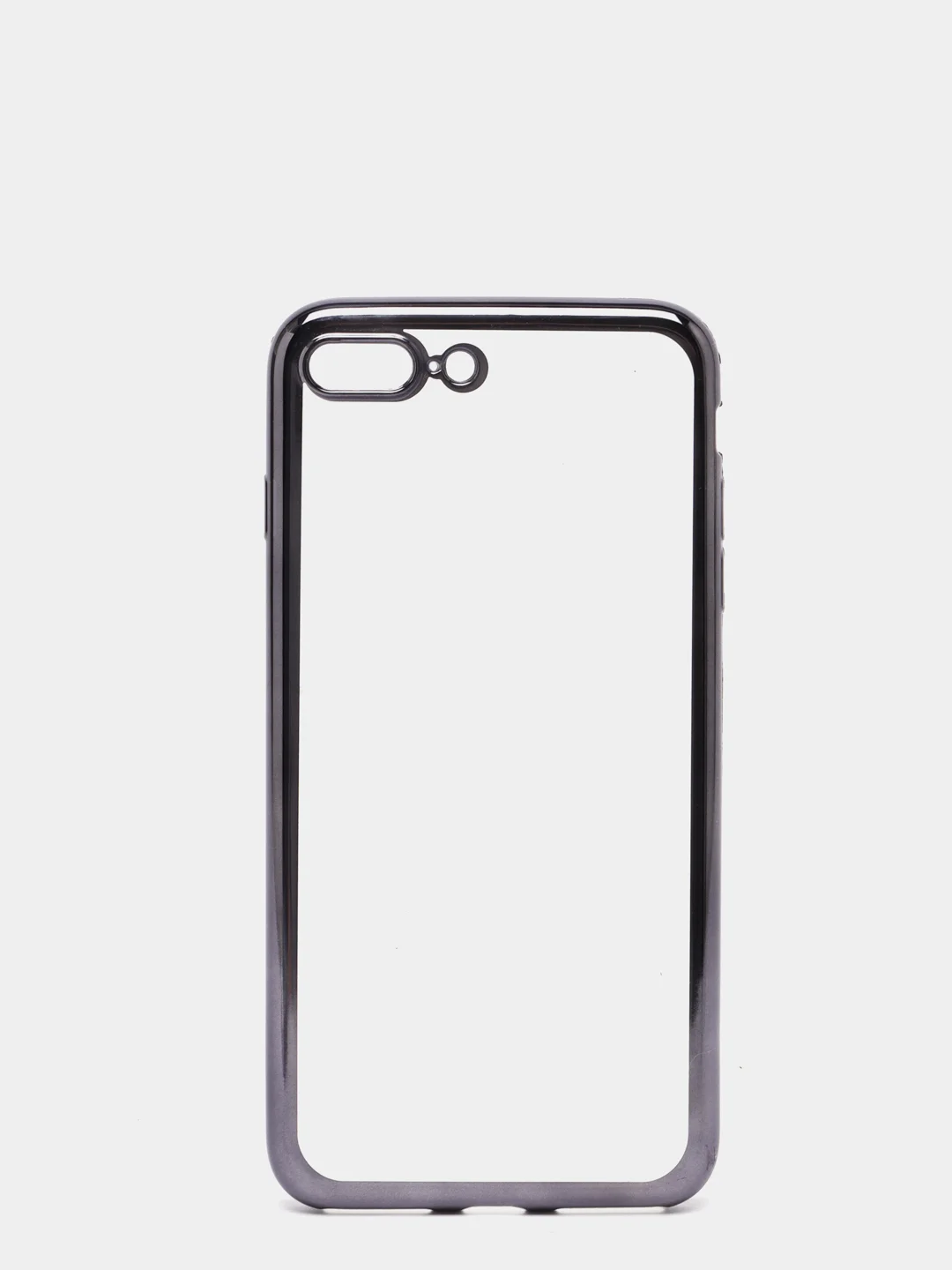 Серый чехол силиконовый iPhone 7 , 7 Plus , 8 , 8 Plus , X , Xs , прозрачный с окантовкой