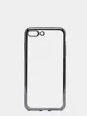 Серый чехол силиконовый iPhone 7 , 7 Plus , 8 , 8 Plus , X , Xs , прозрачный с окантовкой
