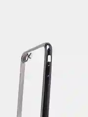 Серый чехол силиконовый iPhone 7 , 7 Plus , 8 , 8 Plus , X , Xs , прозрачный с окантовкой