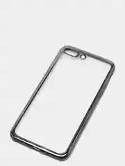 Серый чехол силиконовый iPhone 7 , 7 Plus , 8 , 8 Plus , X , Xs , прозрачный с окантовкой