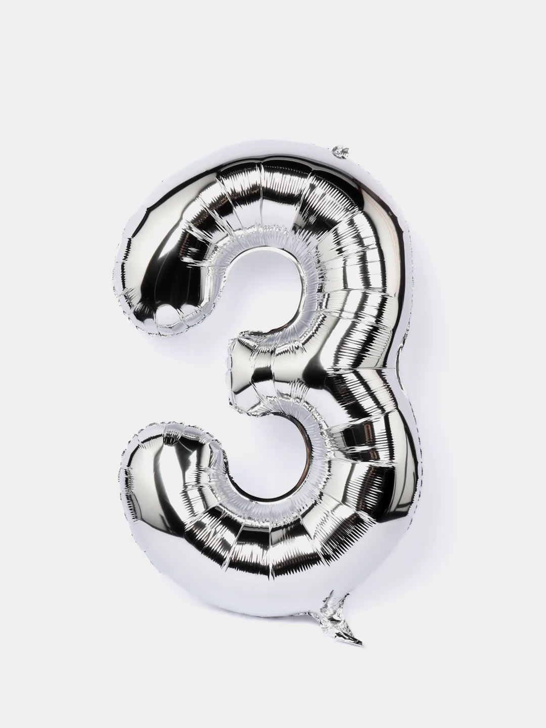 Цифра "3", серебро хром, 40/102 см, 1 штука