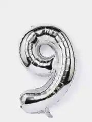 Шар "Цифра 9", цвет серебро хром, 102 см, 1 штука