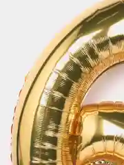 Цифра "6", золото, хром, 40/102 см, 1 штука