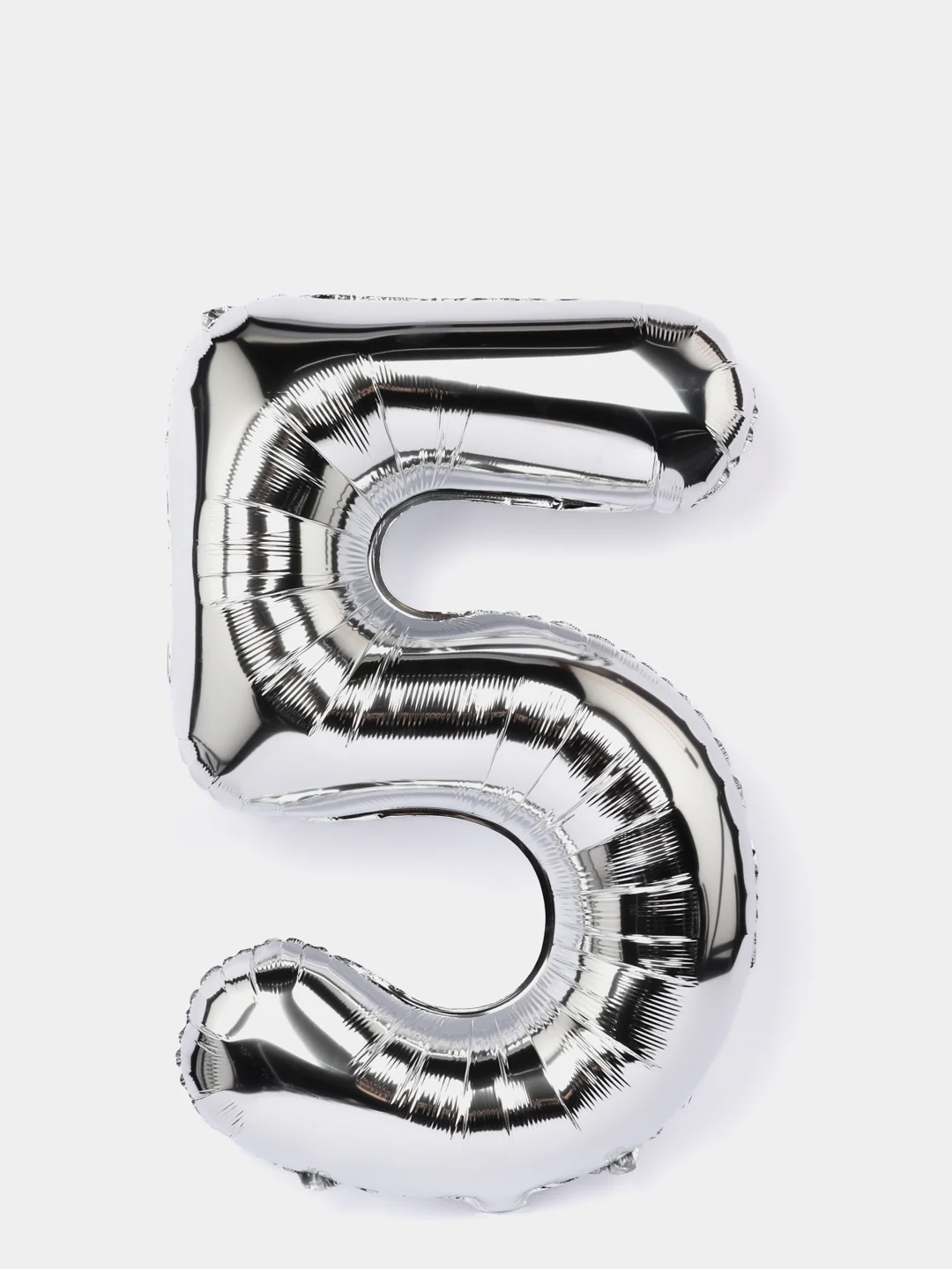 Шар цифра "5", серебро, 40/102 см, 1 штука