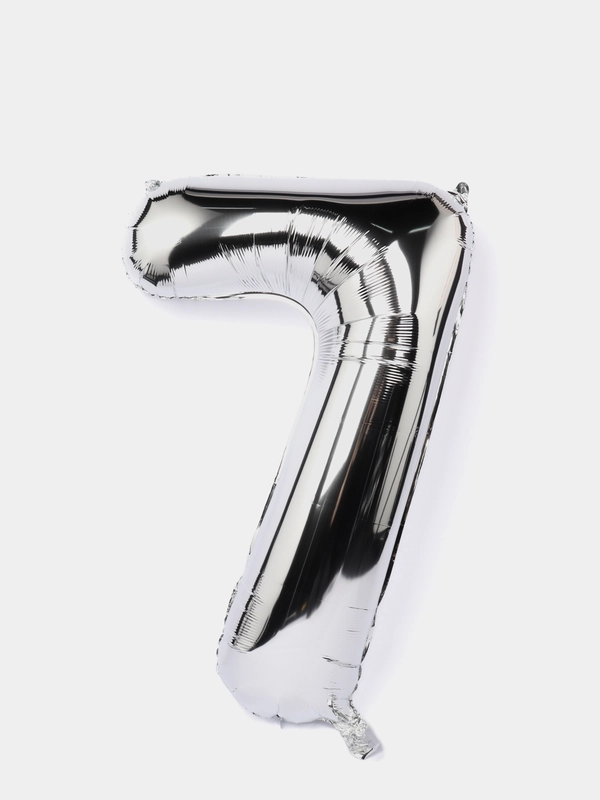 Цифра "7", серебро хром, 40/102 см, 1 штука