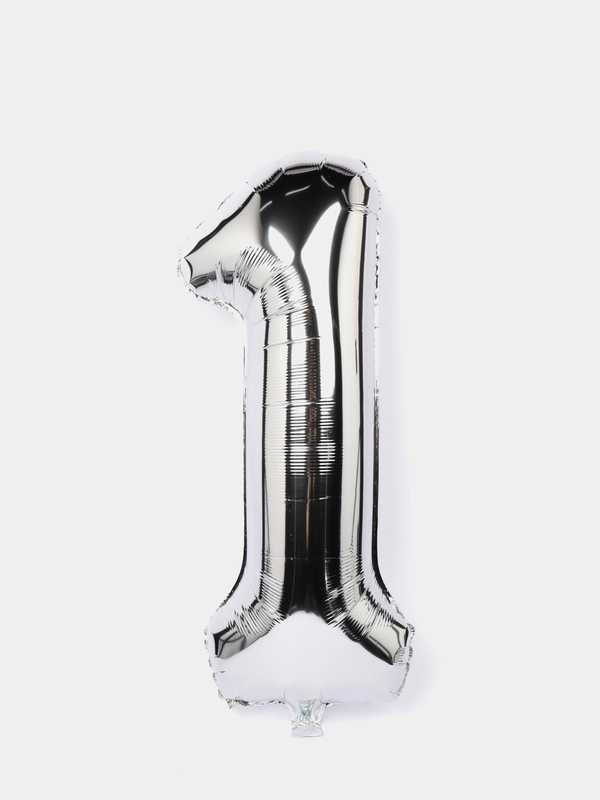Шар "Цифра 1", цвет серебро хром, 102 см, 1 штука