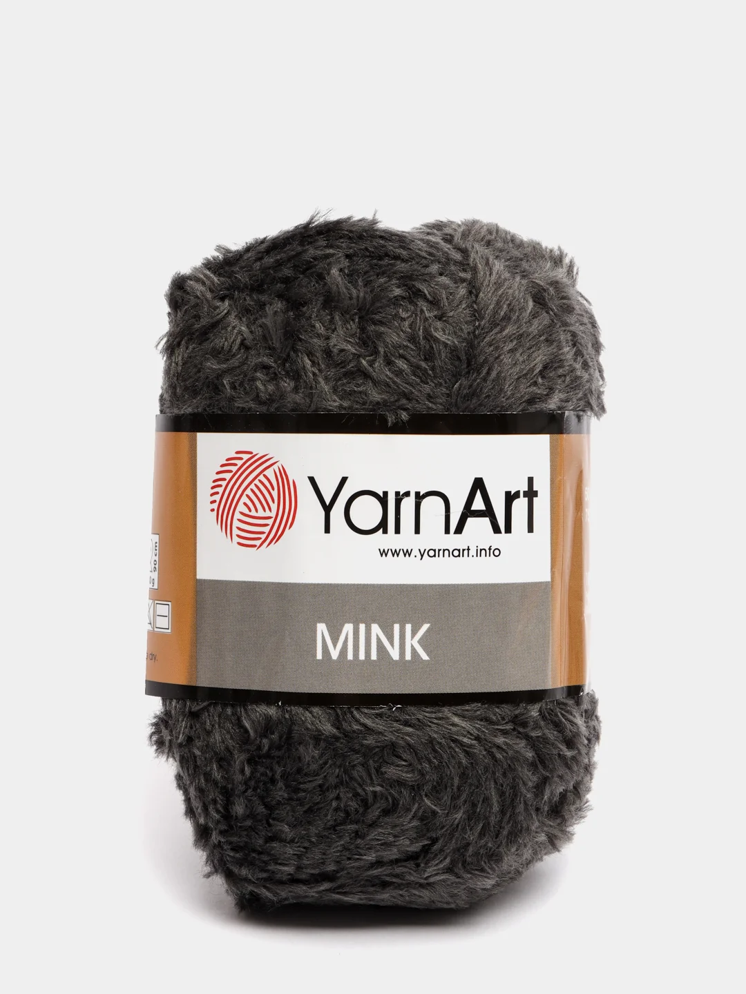 Серый меланж пряжа  YarnArt Mink, полиамид, 50 г, 75 м, (имитация меха)