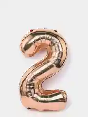 Шар "Цифра 2", цвет красное золото, 102 см, 1 штука