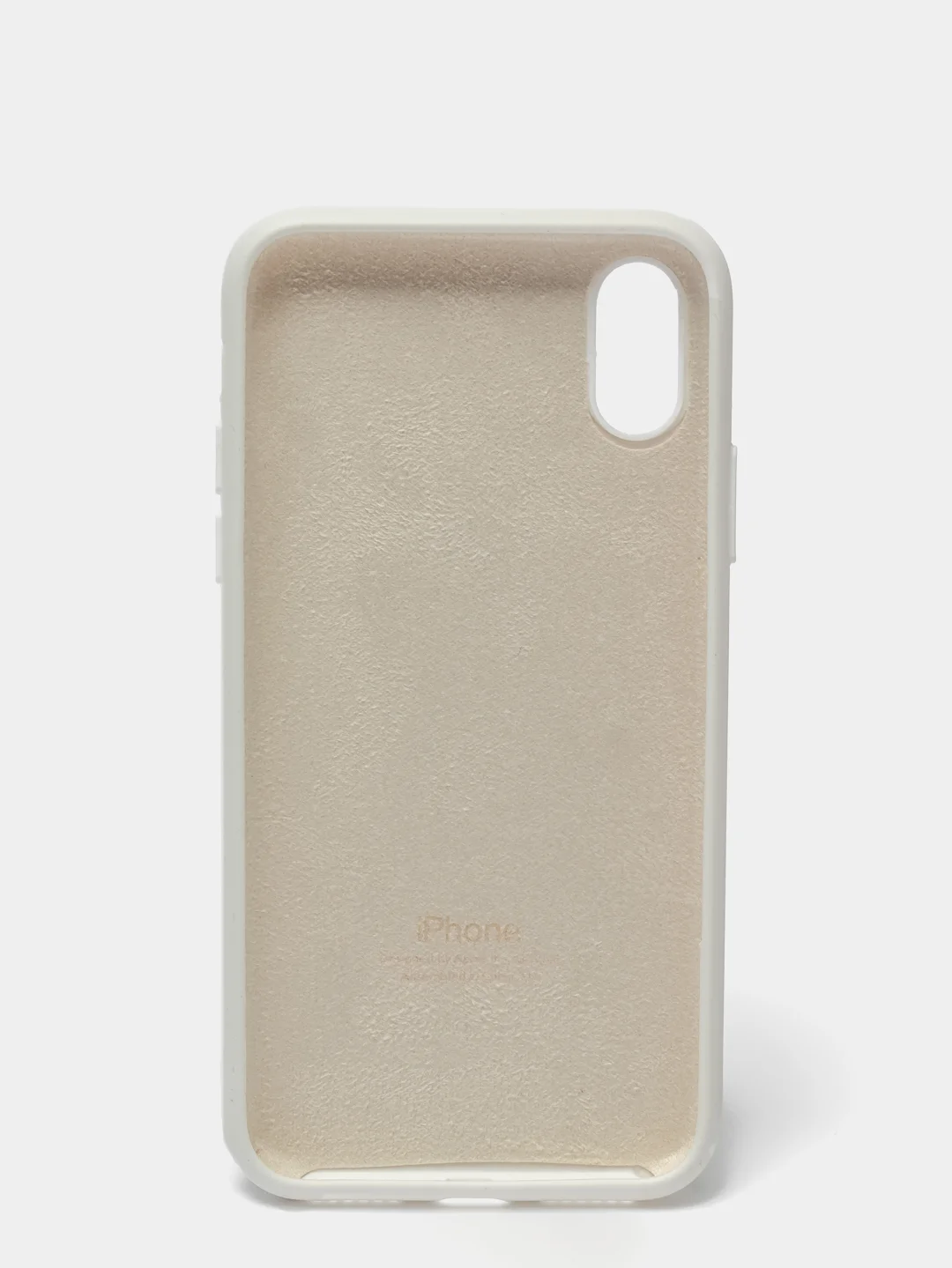 Белый чехол с бархатом внутри IPhone X / XS