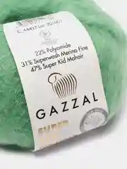 Зеленый пряжа Gazzal Super Kid Mohair, 25 г/235 м
