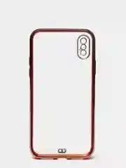 Красный чехол силиконовый с золотым ободком iPhone X, XS