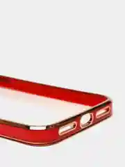 Красный чехол силиконовый с золотым ободком iPhone X, XS