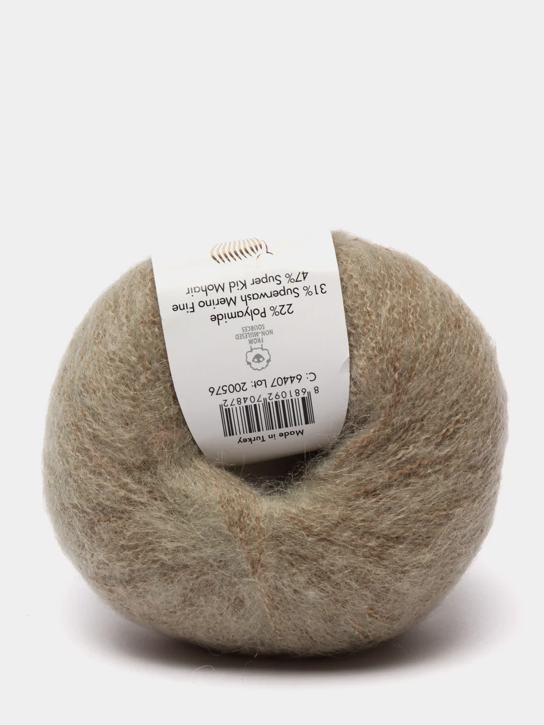 Приглушённый хаки пряжа Gazzal Super Kid Mohair, 25 г/235 м