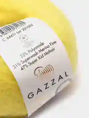 Желтый пряжа Gazzal Super Kid Mohair, 25 г/235 м