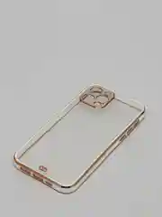 Белый чехол прозрачный с золотыми краями Iphone 12 PRO