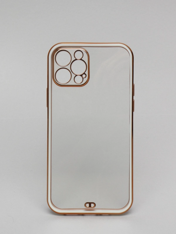 Чехол прозрачный с золотыми краями Iphone 12 PRO
