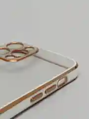 Белый чехол прозрачный с золотыми краями Iphone 12 PRO