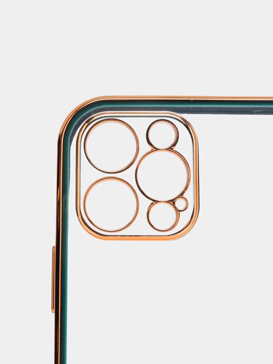 Зеленый чехол прозрачный с золотыми краями Iphone 12 PRO