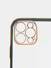 Зеленый чехол прозрачный с золотыми краями Iphone 12 PRO
