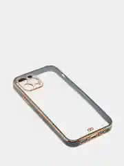 Зеленый чехол прозрачный с золотыми краями Iphone 12 PRO