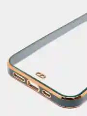 Зеленый чехол прозрачный с золотыми краями Iphone 12 PRO