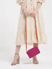 Фуксия итальянская кожаная сумка DuDuBags серии Ines