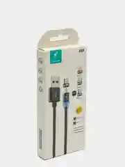 Черный usb кабель и коннектор SKYDOLPHIN для зарядки магнитный 2.4A, Lightning, Type-C, MicroUsb