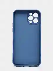 Синий чехол с бархатом внутри и вырезами под защиты камеры Iphone 12 PRO