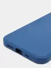 Синий чехол с бархатом внутри и вырезами под защиты камеры Iphone 12 PRO