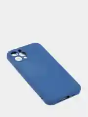 Синий чехол с бархатом внутри и вырезами под защиты камеры Iphone 12 PRO