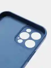Синий чехол с бархатом внутри и вырезами под защиты камеры Iphone 12 PRO
