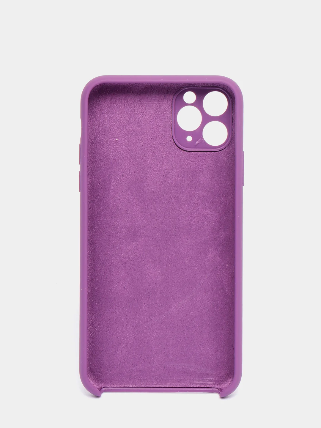 Фиолетовый чехол с бархатом внутри и защитой камеры Iphone 11 PRO MAX