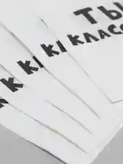 Белый пакет бумажный, крафт, V-образное дно, 5 штук