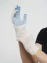 Перчатки садовые, х/б, белые