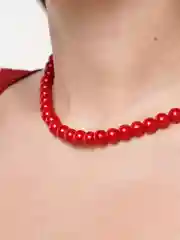 Красный бусы из искусственного жемчуга