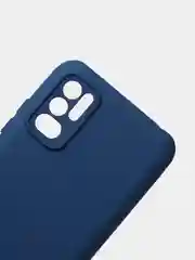 Синий меланж чехол с защитой камеры и бархатом внутри Xiaomi Poco M3 pro, Redmi Note 10T