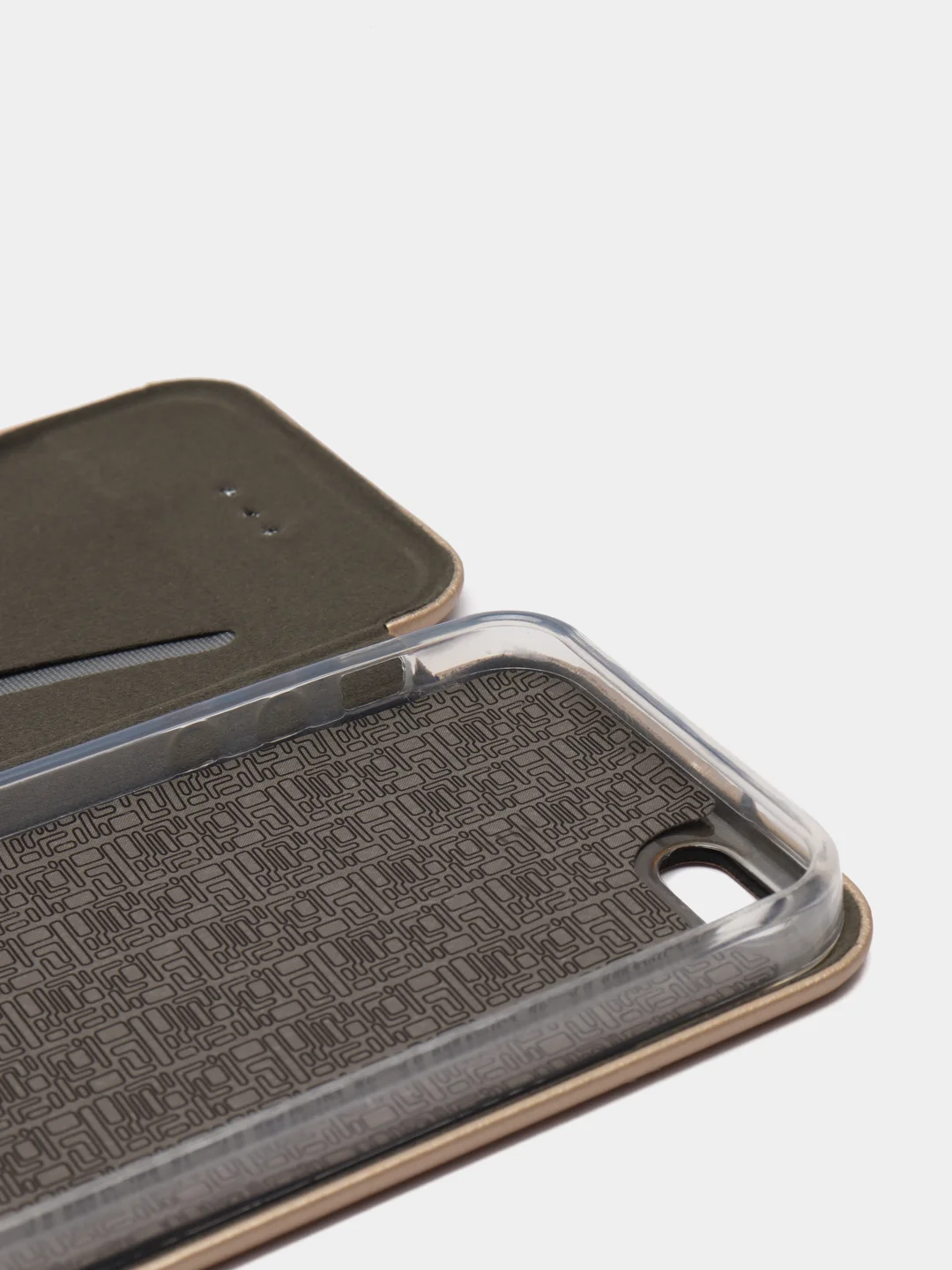 Золотой чехол-книжка iPhone 5 / iPhone SE