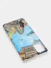 Небесно-голубой чехол Samsung Galaxy A03s силиконовый с рисунком (Самсунг Галакси А03с)