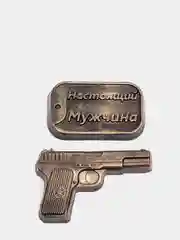 Мыло ручной работы. Мужской набор пистолет Макарова и жетон