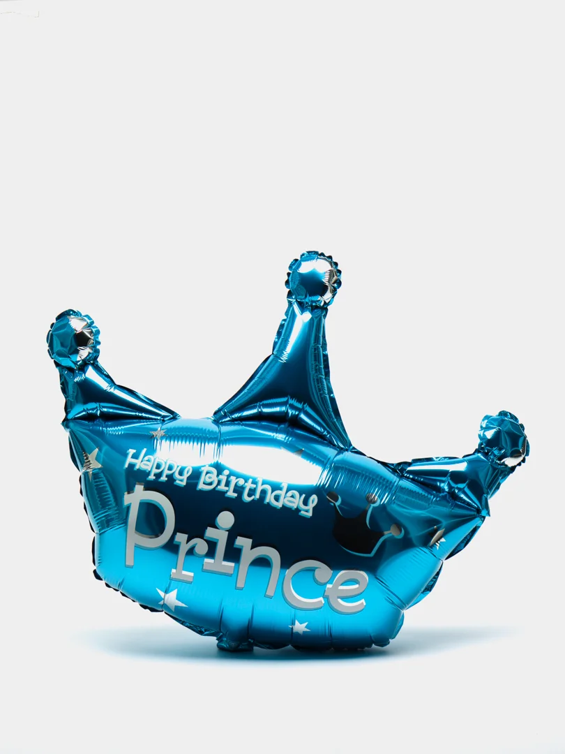 Синий grr/фольгированный воздушный шар корона "Happy Birthday Princess"/"Happy Birthday Prince""
