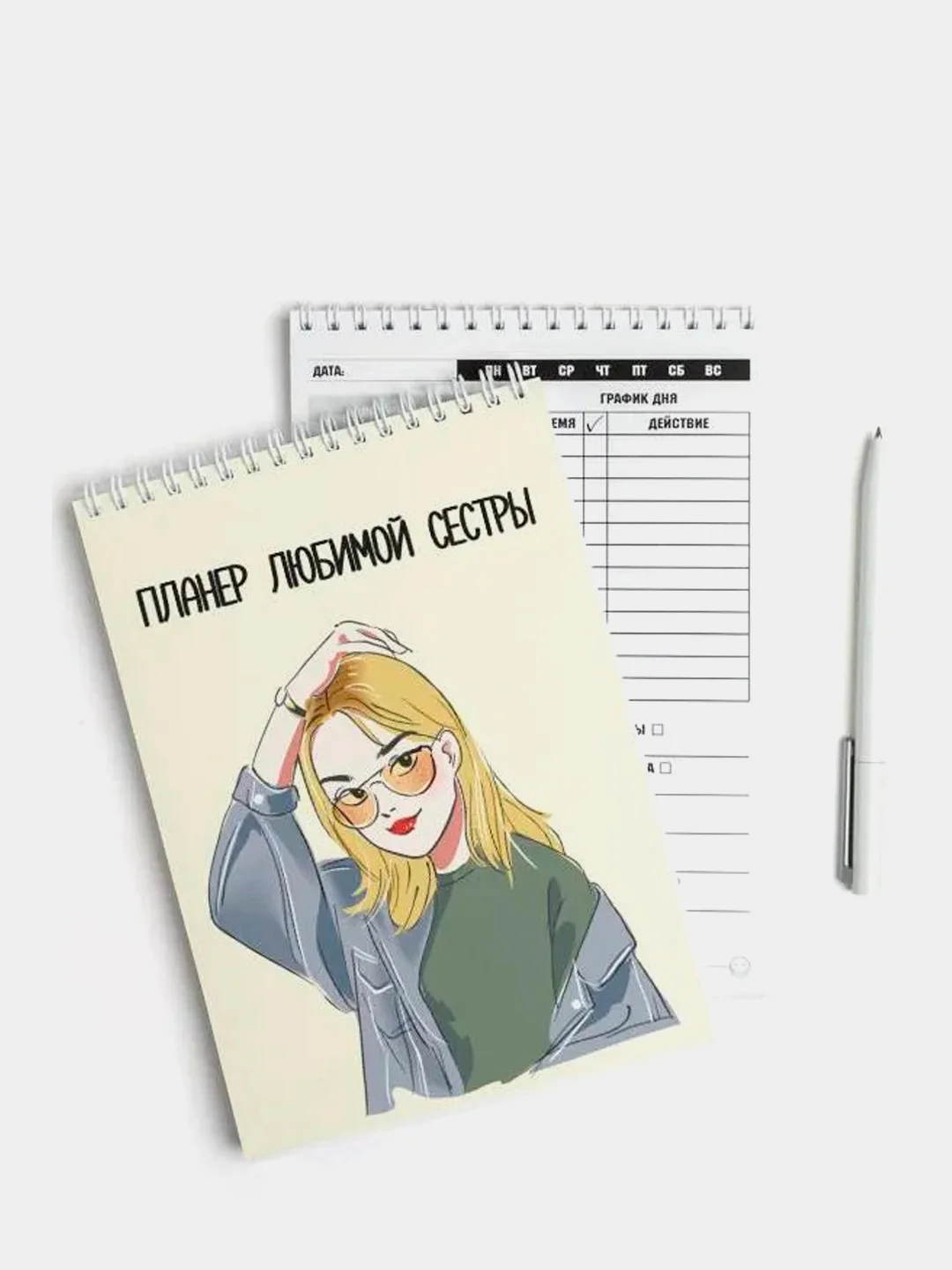 Серебряный ежедневник/блокнот-планер с отрывными листами, 25 видов