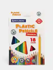 Карандаши цветные пластиковые BRAUBERG PREMIUM, 6, 18,24 цветов, трехгранные