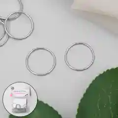 S Кольцо для бретелей, металлическое, 15 мм, 20 штук, цвет серебряный