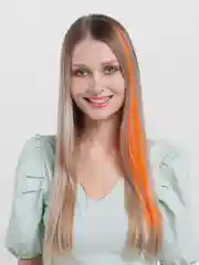 Оранжевый пряди на заколке цветные для создания причесок