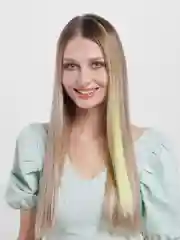 Желтый пряди на заколке цветные для создания причесок