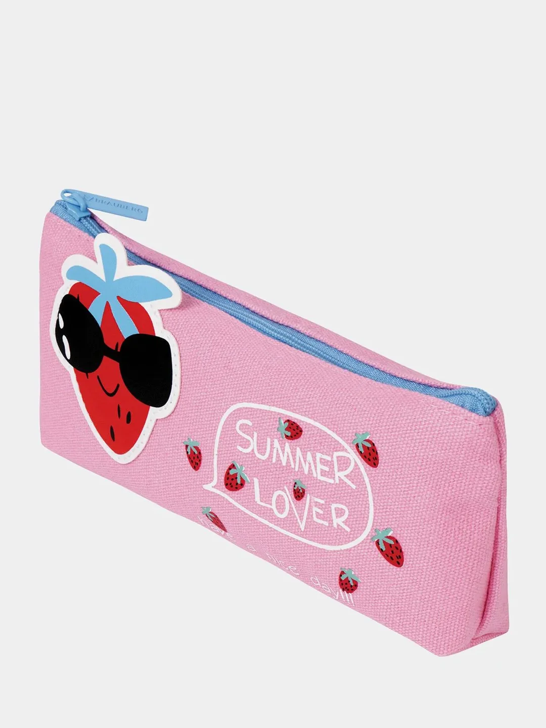Пенал-косметичка BRAUBERG, канвас с аппликацией, "Cool Strawberry", 19х4х8 см, 228998