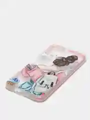 Розовый чехол Huawei P40 Lite, Хуавей П40 Лайт, прозрачный плотный с рисунком и цветной рамкой