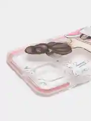 Розовый чехол Huawei P40 Lite, Хуавей П40 Лайт, прозрачный плотный с рисунком и цветной рамкой