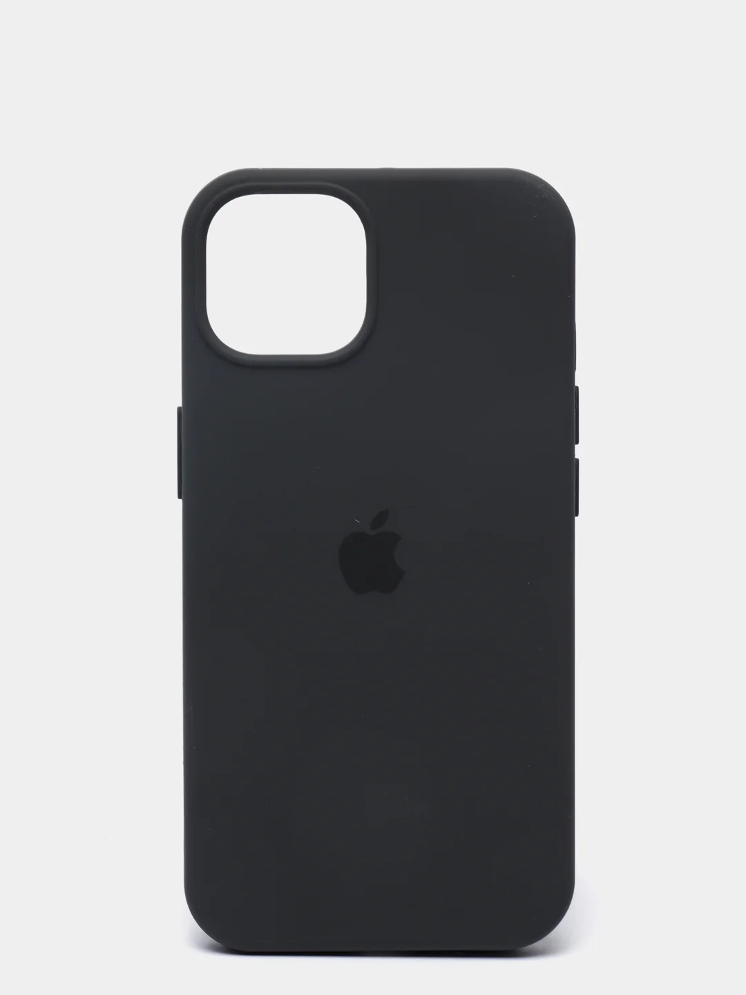 Угольный чехол для iPhone 13 Silicone Case закрытый низ с логотипом