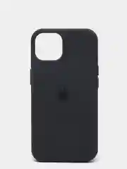 Угольный чехол для iPhone 13 Silicone Case закрытый низ с логотипом